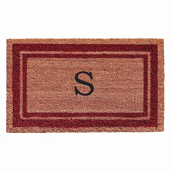 Calloway Mills Monogram Door Mat, Natural, Burgundy, 24 in W x 36 in L 152992436S - main